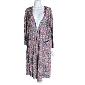 Lularoe Sarah Duster Cardigan Small Linen Blend Pockets Long Sleeve NWT